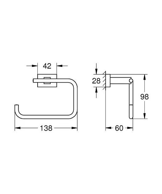 Grohe - Essentials Cube - WC-papír tartó - 40507001 – 2. kép