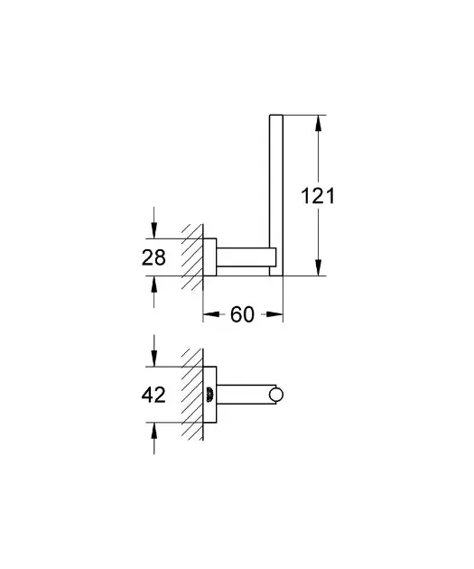 Grohe - Essentials Cube - WC-papír tartó - 40623001 – 2. kép