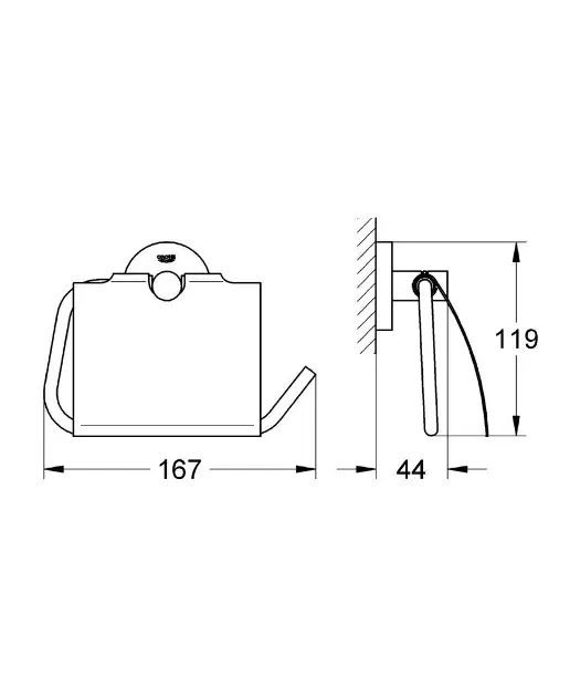 Grohe - Essentials - WC-papír tartó - 40367001 – 2. kép