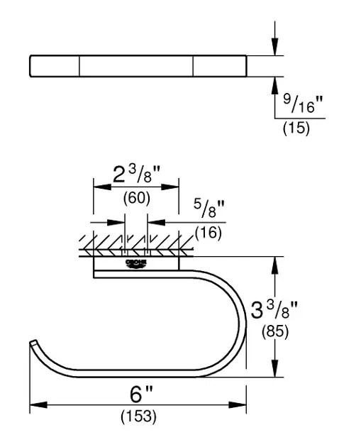 Grohe - Selection - WC-papír tartó - 41068A00 – 2. kép