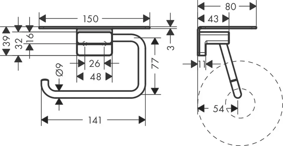 Hansgrohe - AddStoris - WC-papír tartó - 41772000 – 2. kép