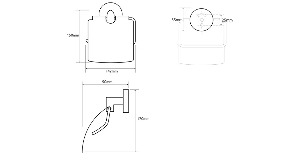 Sapho - X-Round - WC-papír tartó - XR702 – 2. kép