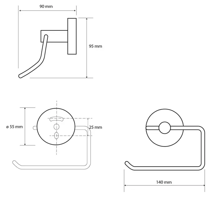 Sapho - X-Round - WC-papír tartó - XR704W – 2. kép