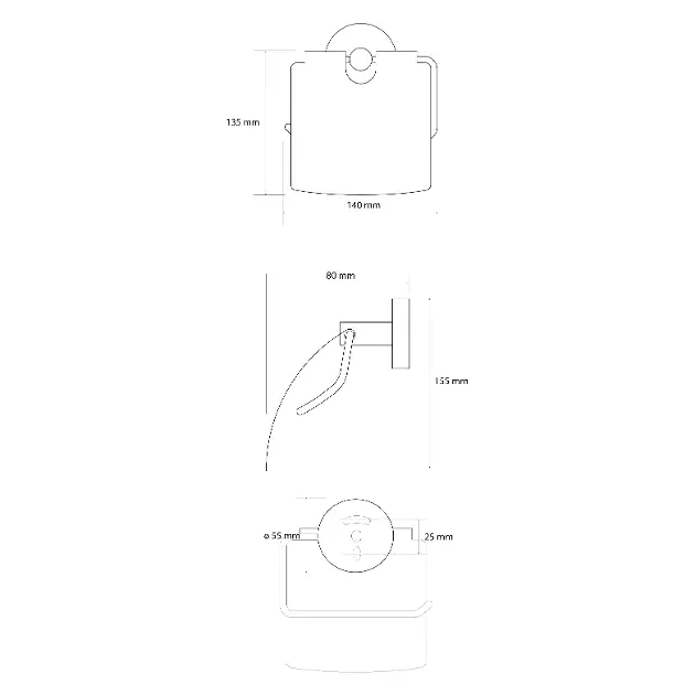 Sapho - X-Round - WC-papír tartó - XR732GB – 2. kép