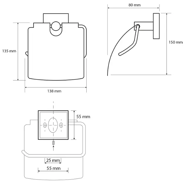 Sapho - X-SQUARE - WC-papír tartó - XQ700 – 2. kép