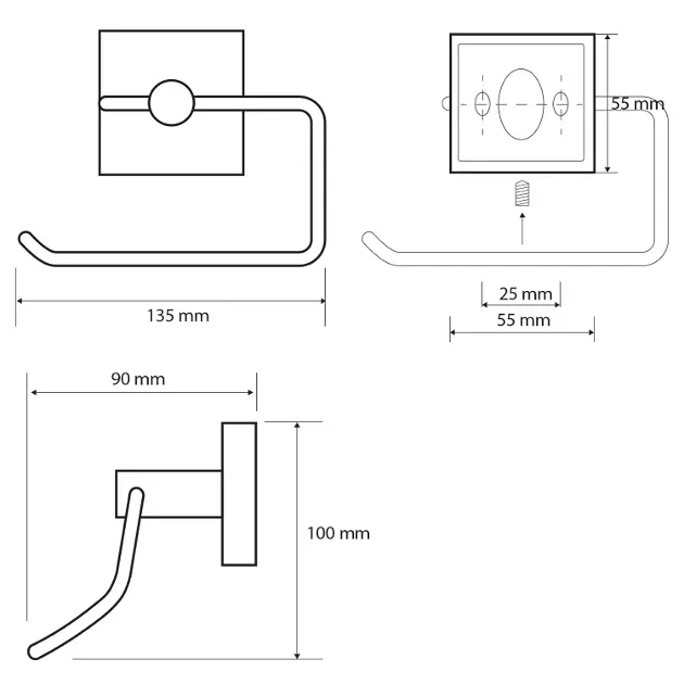 Sapho - X-SQUARE - WC-papír tartó - XQ701 – 2. kép