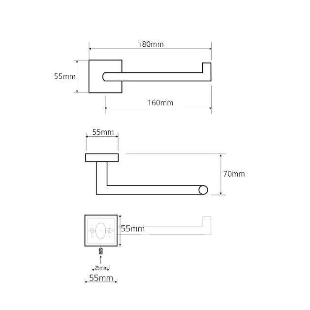 Sapho - X-SQUARE - WC-papír tartó - XQ702 – 2. kép