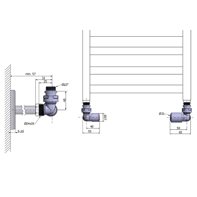 Aqualine - First - Fürdőszobai radiátor kiegészítő - CP920S – 2. kép