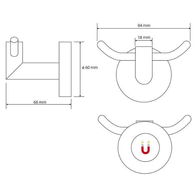 Sapho - Accessories - Fürdőszobai radiátor kiegészítő - XJ235 – 2. kép