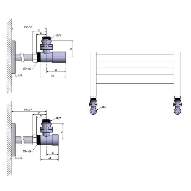 Sapho - Compact - Fürdőszobai radiátor kiegészítő - CP5015S – 2. kép