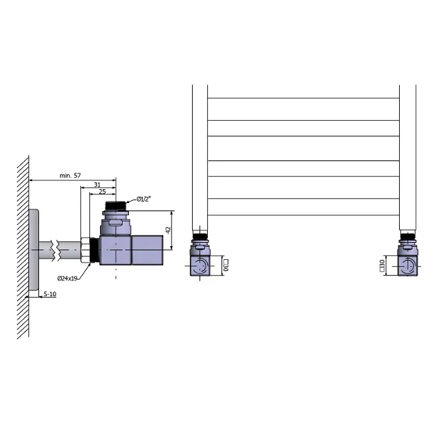 Sapho - Cube - Fürdőszobai radiátor kiegészítő - CP4510BS – 2. kép
