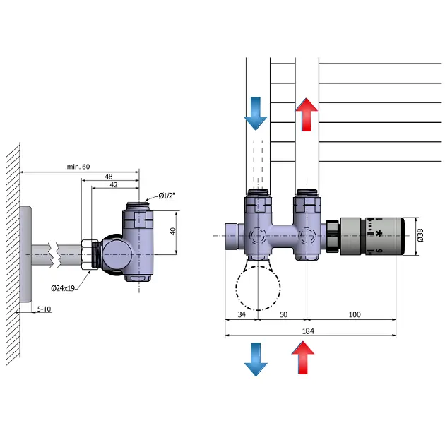 Sapho - Twin Combi - Fürdőszobai radiátor kiegészítő - CP5510S – 2. kép