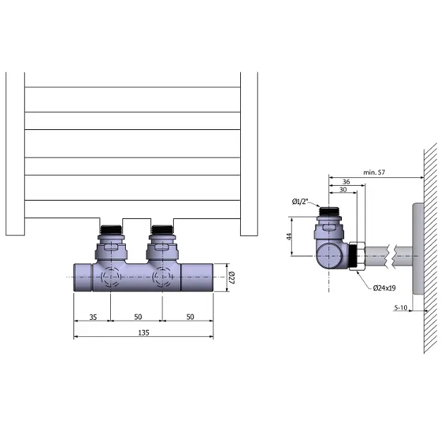 Sapho - Twin - Fürdőszobai radiátor kiegészítő - CP4101BS – 2. kép