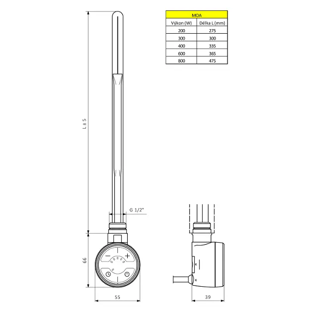 Sapho - Moa - Fűtőpatron - MOA-C-300 – 2. kép