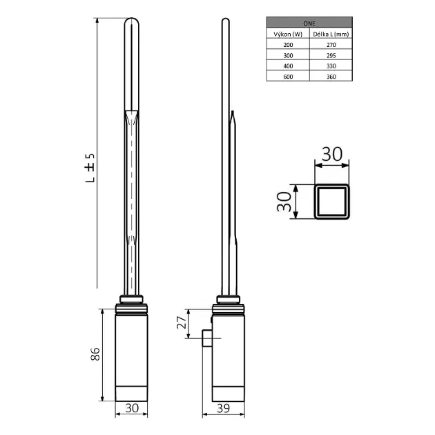 Sapho - One - Fűtőpatron - ONE-C-400 – 2. kép