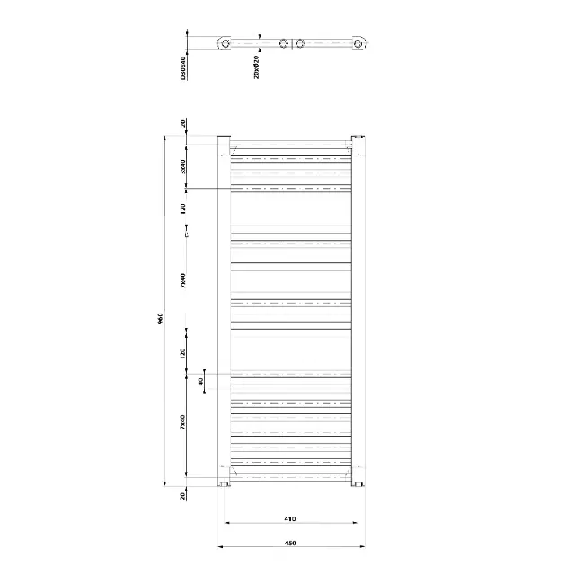 Aqualine - Direct - Törölközőszárítós radiátor - ILR94T – 2. kép