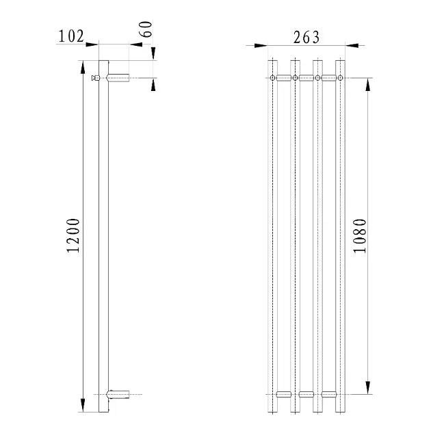 Sapho - Bathroom heating - Törölközőszárítós radiátor - ER350 – 2. kép