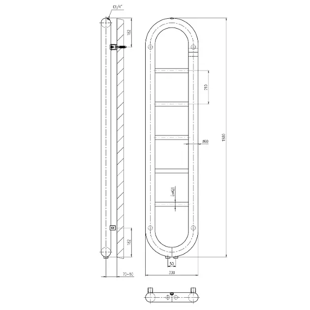 Sapho - Bathroom heating - Törölközőszárítós radiátor - IR195 – 2. kép
