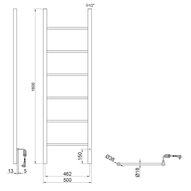 Sapho - Bathroom heating - Törölközőszárítós radiátor - KB905 – 2. kép