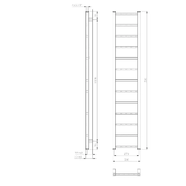 Sapho - Metro Light - Törölközőszárítós radiátor - IR446T – 2. kép