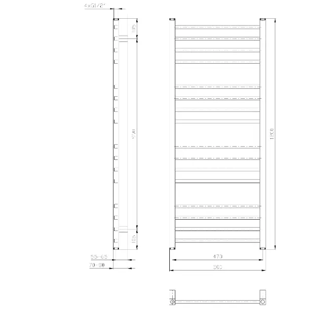 Sapho - Metro - Törölközőszárítós radiátor - IR410T – 2. kép