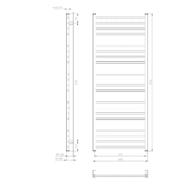 Sapho - Metro - Törölközőszárítós radiátor - IR420T – 2. kép