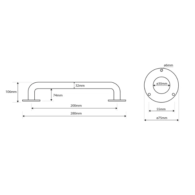 Sapho - Bathroom furnishings - Közületi kapaszkodó - XH505W – 2. kép