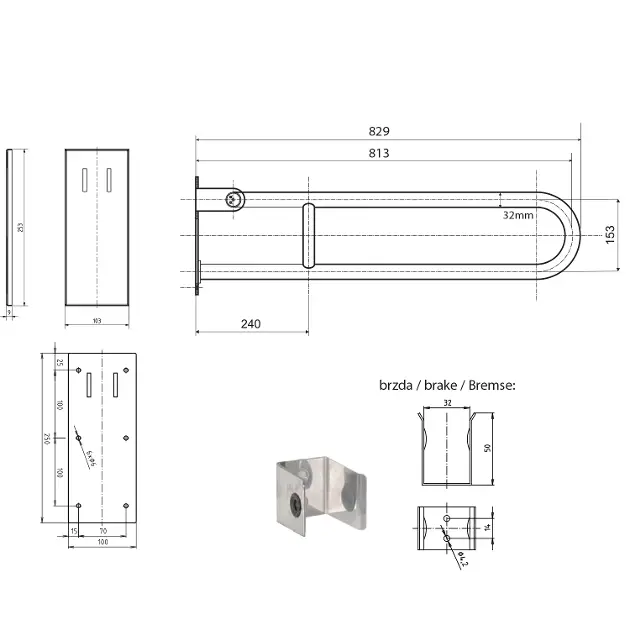 Sapho - Bathroom furnishings - Közületi kapaszkodó - XH518B – 2. kép
