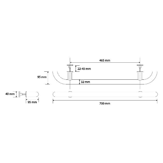 Sapho - Grab bars - Közületi kapaszkodó - XH574W – 2. kép