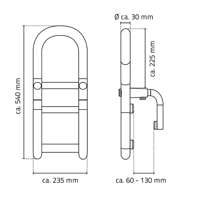 Sapho - Ridder Grab bars - Közületi kapaszkodó - A00300101 – 2. kép