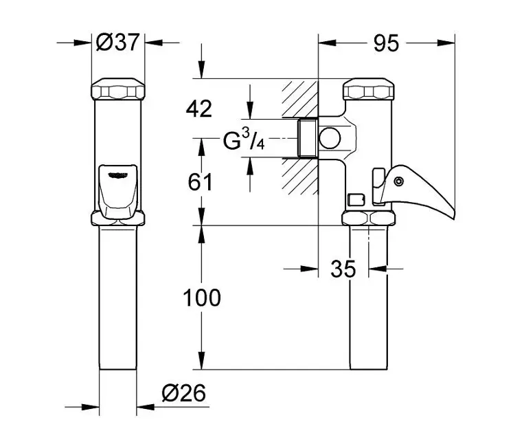 Grohe - Accessories - Közületi kiegészítők - 37139000 – 2. kép