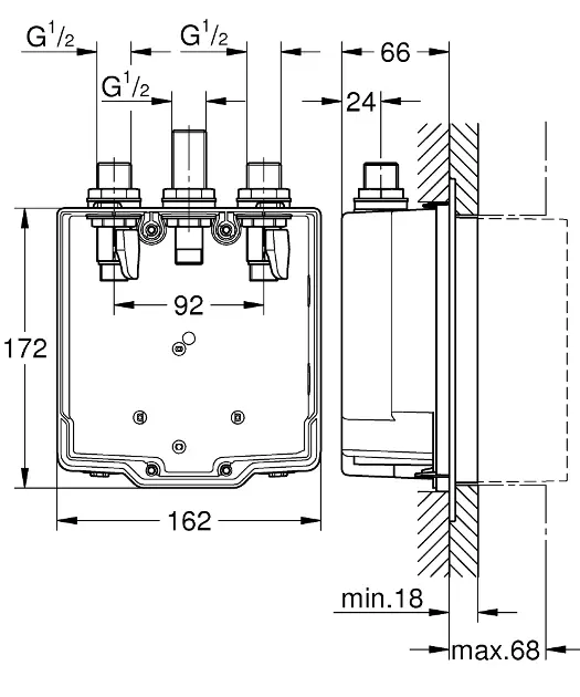 Grohe - Concealed bodies - Közületi kiegészítők - 36322001 – 2. kép