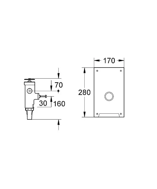 Grohe - Press flush valves - Közületi kiegészítők - 42902000 – 2. kép