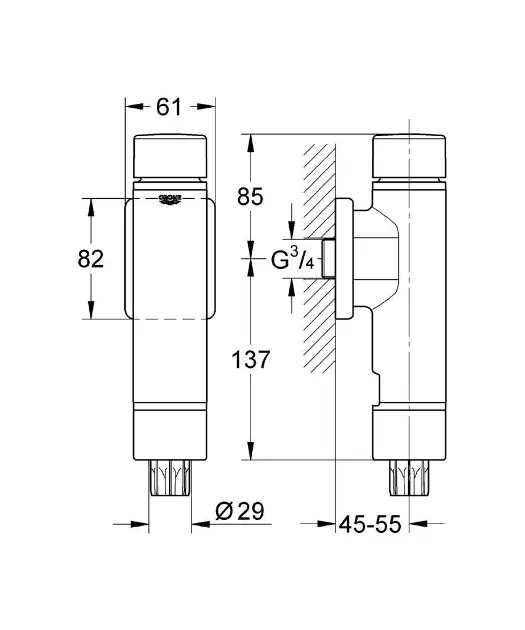 Grohe - Rondo A.S. - Közületi kiegészítők - 37347000 – 2. kép