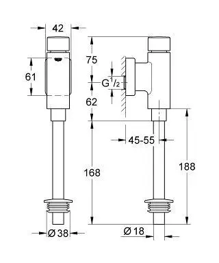 Grohe - Rondo - Közületi kiegészítők - 37346000 – 2. kép