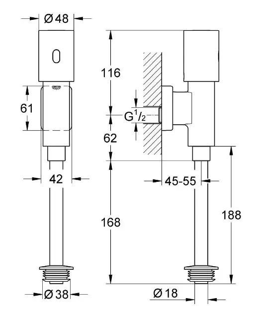 Grohe - Tectron - Közületi kiegészítők - 37421000 – 2. kép