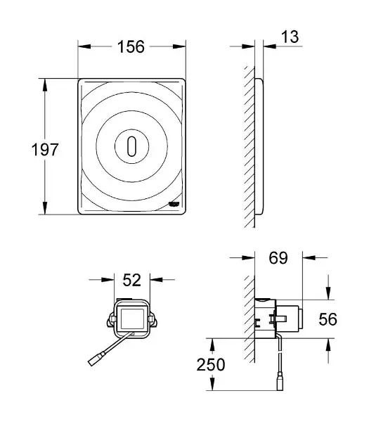 Grohe - Tectron Surf - Közületi kiegészítők - 38699001 – 2. kép