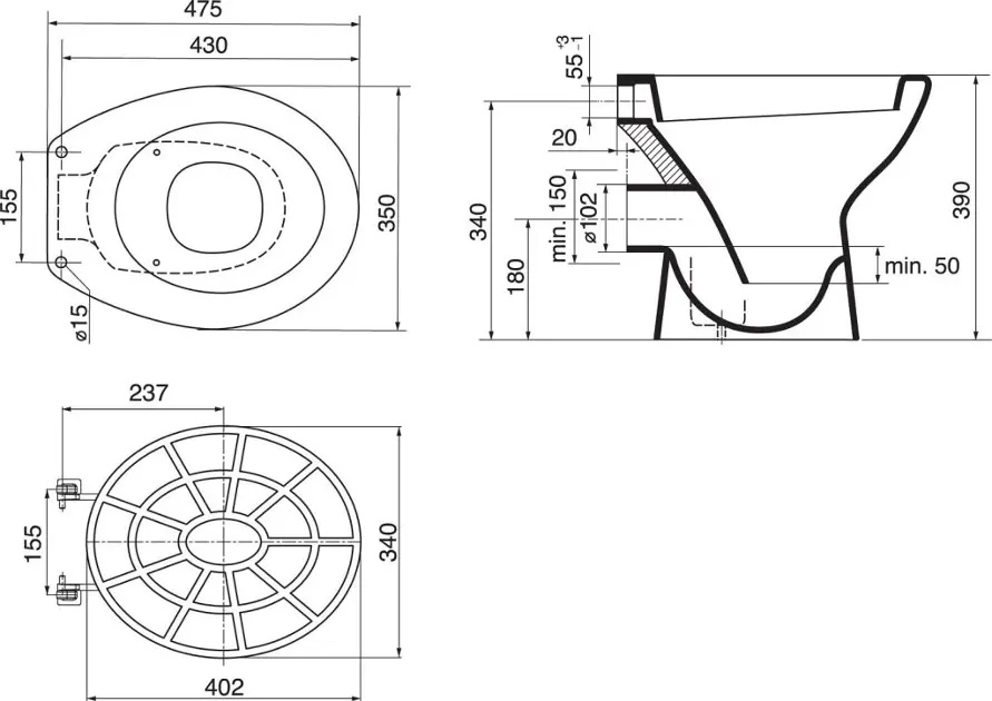 Ideal Standard - Bucket sinks - Közületi kiegészítők - VV612000 – 2. kép