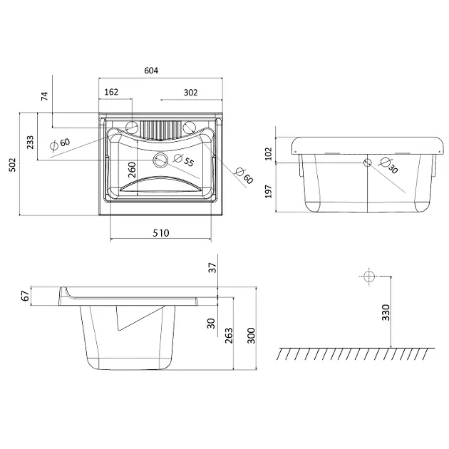 Aqualine - Közületi kiöntő - PI6050 – 2. kép