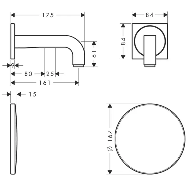 Axor - Citterio - Közületi mosdó csaptelep - 39117000 – 2. kép