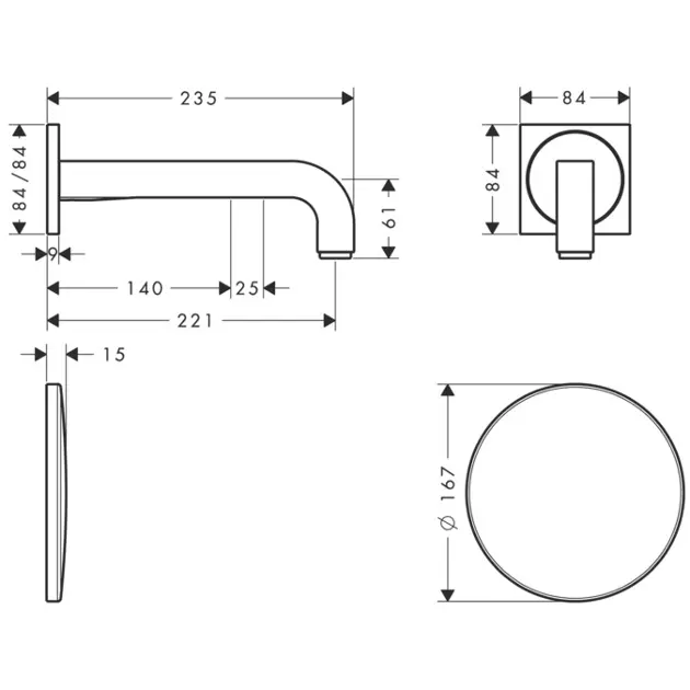 Axor - Citterio - Közületi mosdó csaptelep - 39118000 – 2. kép