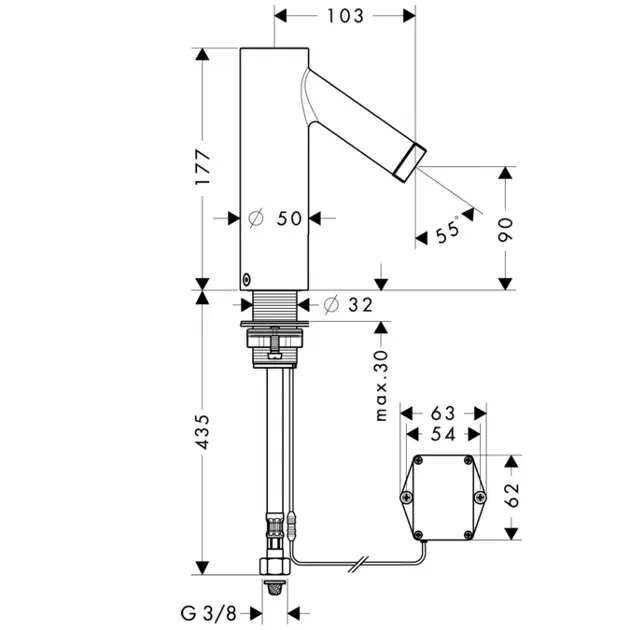 Axor - Starck - Közületi mosdó csaptelep - 10101000 – 2. kép