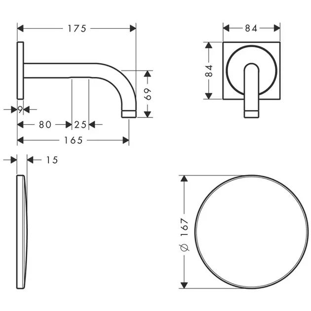 Axor - Uno - Közületi mosdó csaptelep - 38119000 – 2. kép