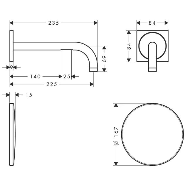 Axor - Uno - Közületi mosdó csaptelep - 38120670 – 2. kép