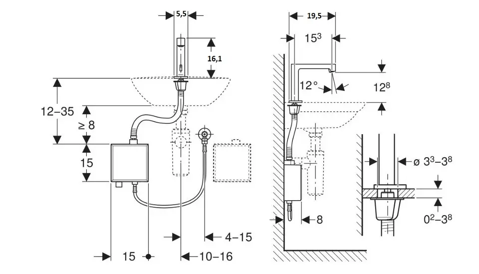 Geberit - Brenta - Közületi mosdó csaptelep - 116.175.SN.1 – 2. kép