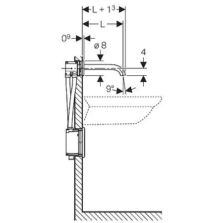 Geberit - Piave - Közületi mosdó csaptelep - 116.283.21.1 – 2. kép