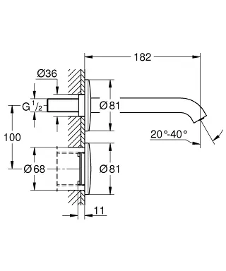 Grohe - Essence E - Közületi mosdó csaptelep - 36447000 – 2. kép