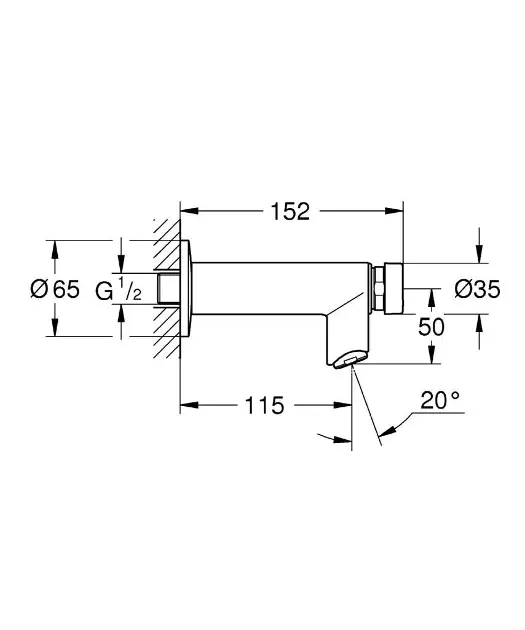 Grohe - Euroeco Cosmopolitan T - Közületi mosdó csaptelep - 36266000 – 2. kép