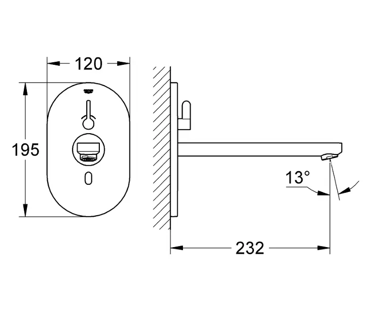 Grohe - Eurosmart CE - Közületi mosdó csaptelep - 36376000 – 2. kép