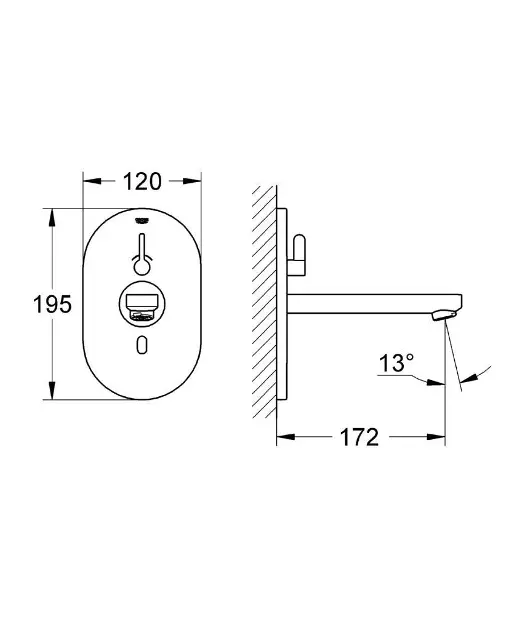 Grohe - Eurosmart Cosmopolitan E Bluetooth - Közületi mosdó csaptelep - 36412000 – 2. kép
